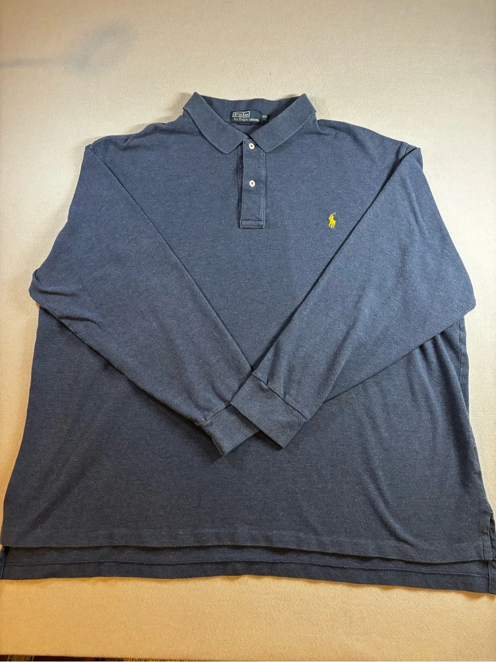 Ralph Lauren Men’s Long Sleeve Polo - Navy with Yellow Pony